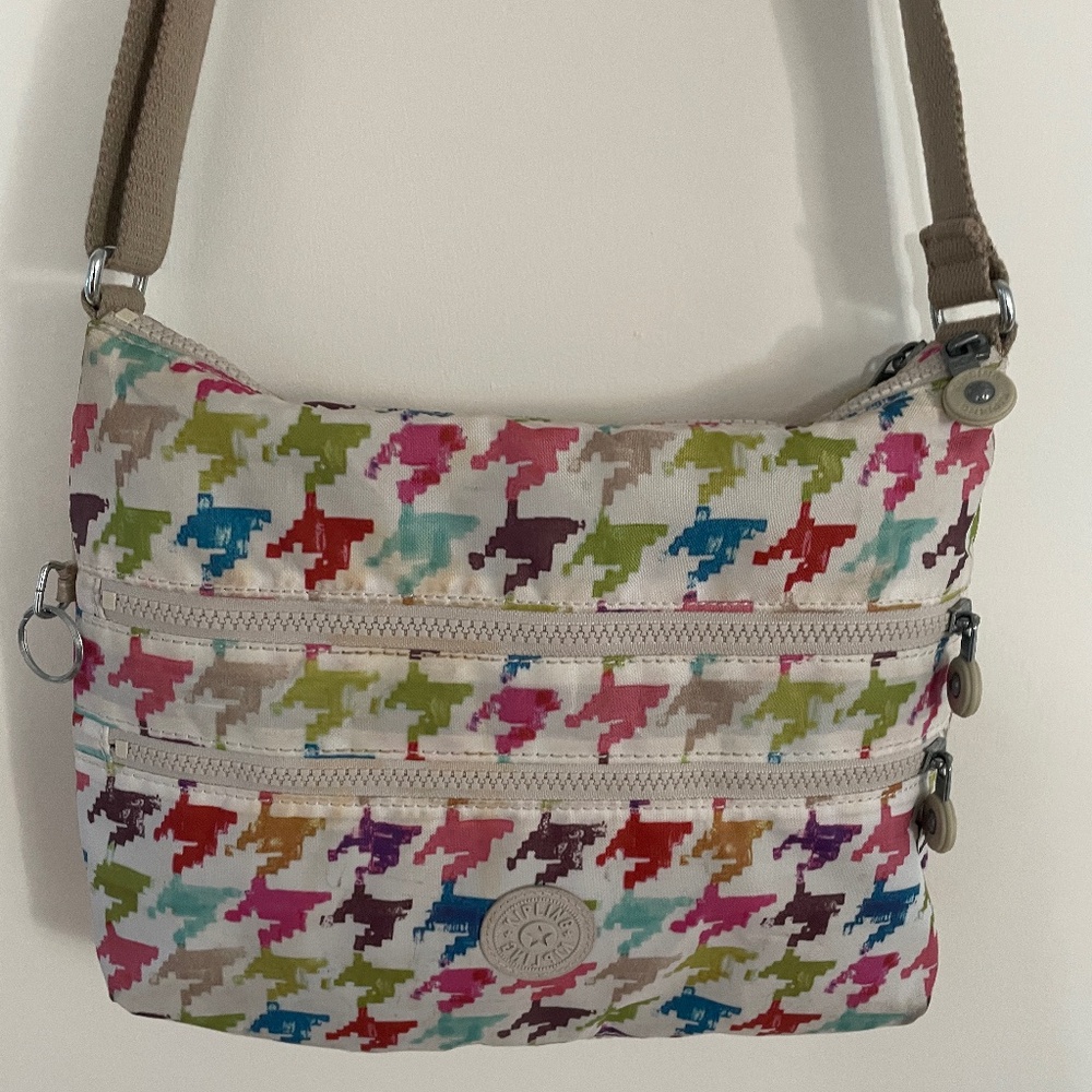 KIPLING ALVAR Crossbody/Shoulder Bag  - Houndstooth pattern